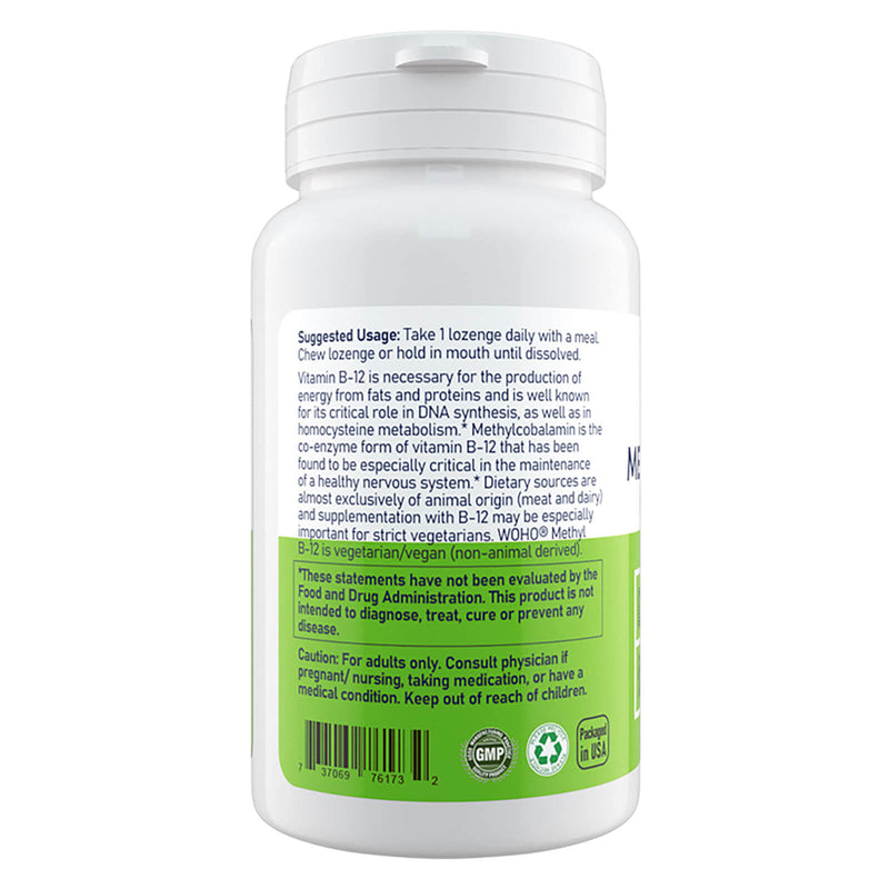 Woohoo Natural Methyl B-12 5000 Mcg - 60 Lozenges - DailyVita