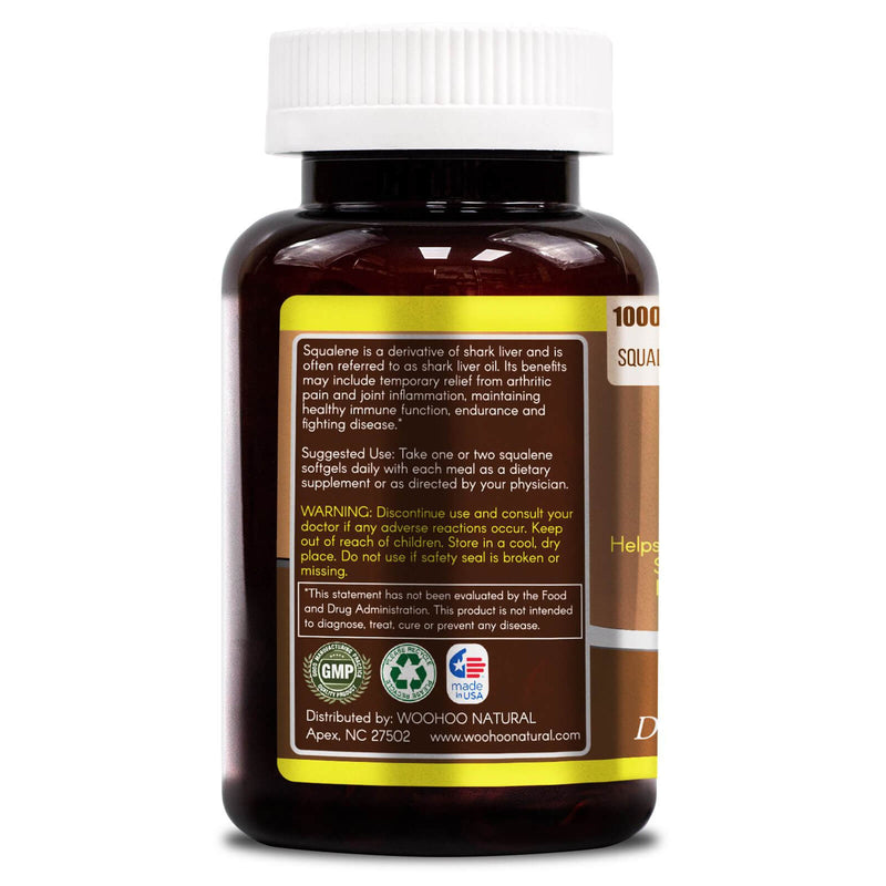 WooHoo Natural Golden Squalene 1000 mg 100 Softgels - DailyVita