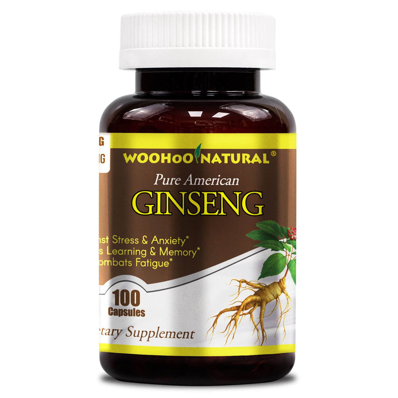 WooHoo Natural Pure American Ginseng 500 mg 100 Capsules - DailyVita
