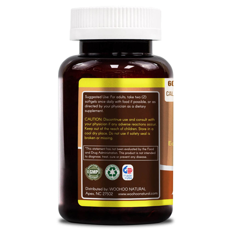 WooHoo Natural Calcium with Vitamin D Extra Strength 600 mg 180 Softgels - DailyVita